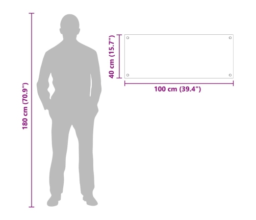Virtuves Aizsargpanelis Balts 100 X 40 X 0.8 Cm Rūdīts Stikls Vidaxl