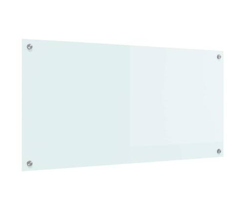 Virtuves Aizsargpanelis Balts 100 X 50 X 0.8 Cm Rūdīts Stikls Vidaxl