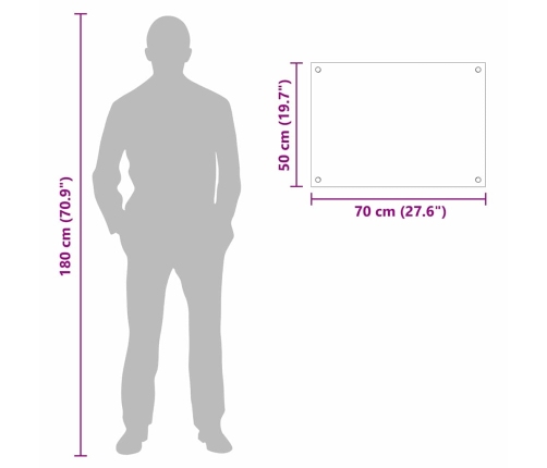 Virtuves Aizsargpanelis Melna 70 X 50 X 0.8 Cm Rūdīts Stikls Vidaxl