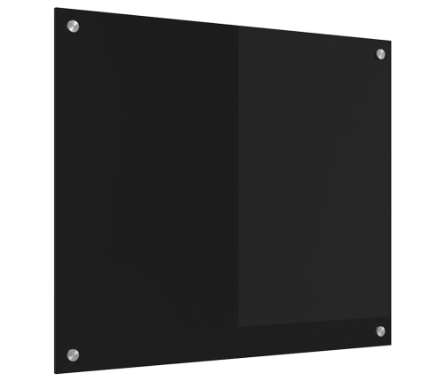 Virtuves Aizsargpanelis Melna 70 X 60 X 0.8 Cm Rūdīts Stikls Vidaxl