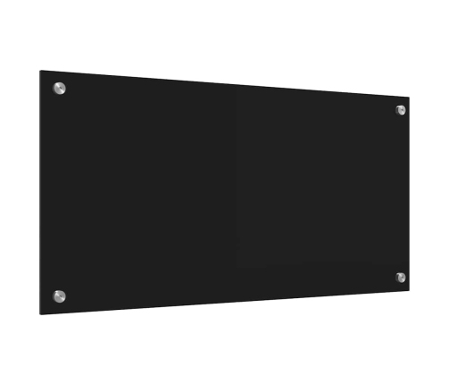 Virtuves Aizsargpanelis Melna 80 X 40 X 0.8 Cm Rūdīts Stikls Vidaxl
