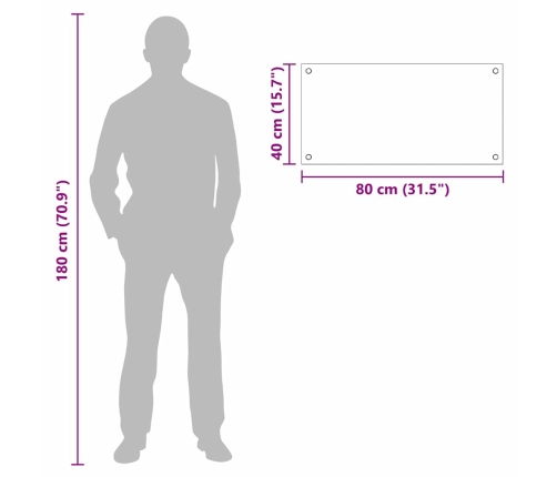 Virtuves Aizsargpanelis Melna 80 X 40 X 0.8 Cm Rūdīts Stikls Vidaxl