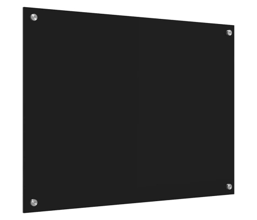 Virtuves Aizsargpanelis Melna 80 X 60 X 0.8 Cm Rūdīts Stikls Vidaxl