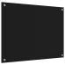 Virtuves Aizsargpanelis Melna 80 X 60 X 0.8 Cm Rūdīts Stikls Vidaxl