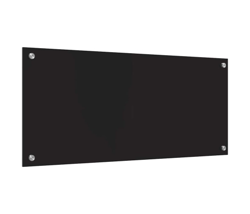 Virtuves Aizsargpanelis Melna 90 X 40 X 0.8 Cm Rūdīts Stikls Vidaxl
