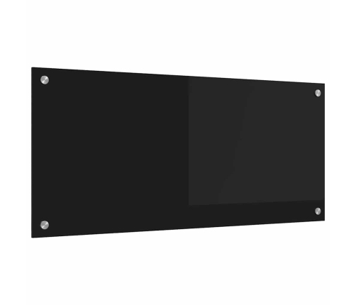 Virtuves Aizsargpanelis Melna 90 X 40 X 0.8 Cm Rūdīts Stikls Vidaxl