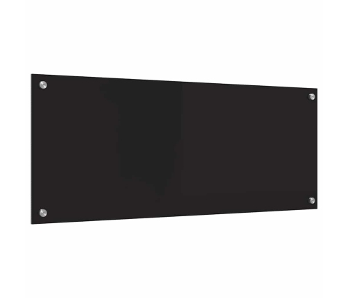Virtuves Aizsargpanelis Melna 100 X 40 X 0.8 Cm Rūdīts Stikls Vidaxl