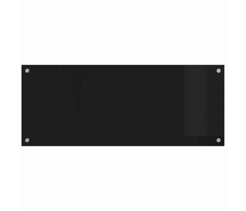 Virtuves Aizsargpanelis Melna 100 X 40 X 0.8 Cm Rūdīts Stikls Vidaxl