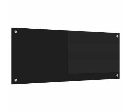 Virtuves Aizsargpanelis Melna 100 X 40 X 0.8 Cm Rūdīts Stikls Vidaxl