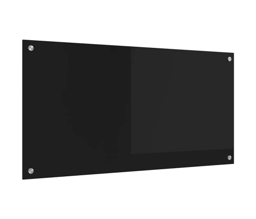 Virtuves Aizsargpanelis Melna 100 X 50 X 0.8 Cm Rūdīts Stikls Vidaxl