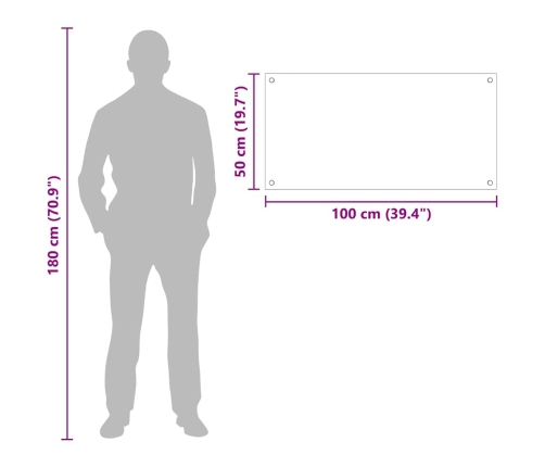 Virtuves Aizsargpanelis Melna 100 X 50 X 0.8 Cm Rūdīts Stikls Vidaxl