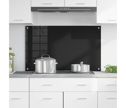 Virtuves Aizsargpanelis Melna 100 X 60 X 0.8 Cm Rūdīts Stikls Vidaxl