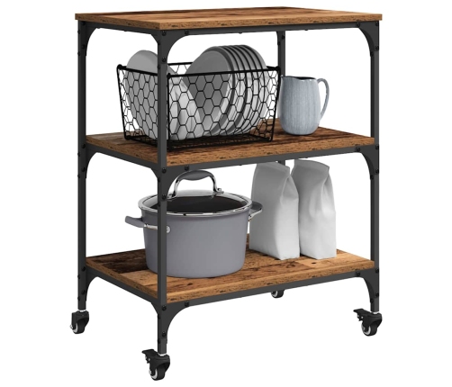 Virtuves Ratiņš Vecs Koks 60 X 41 X 76 Cm Inženierijas Koks Vidaxl