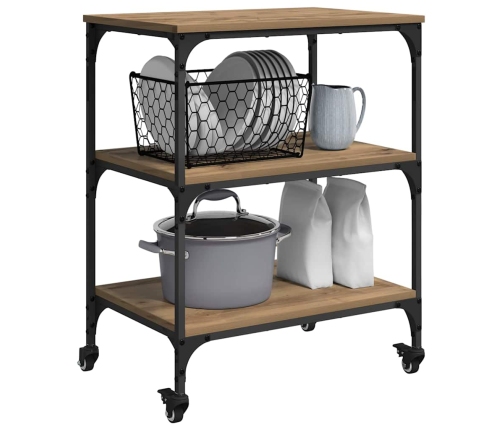 Virtuves Ratiņš Artisānā Ozols 60 X 41 X 76 Cm Vidaxl