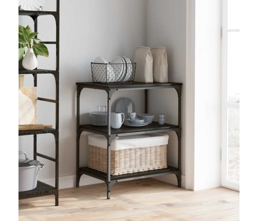 Virtuves Ratiņš Melns Ozolkoks 60 X 41 X 76 Cm Vidaxl