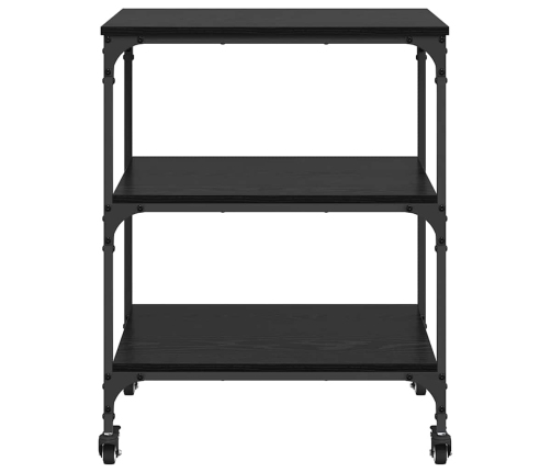 Virtuves Ratiņš Melns Ozolkoks 60 X 41 X 76 Cm Vidaxl