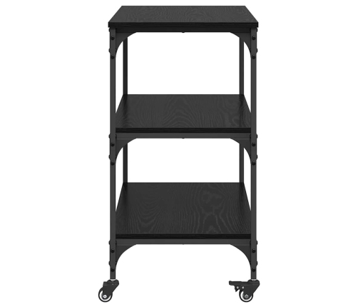 Virtuves Ratiņš Melns Ozolkoks 60 X 41 X 76 Cm Vidaxl