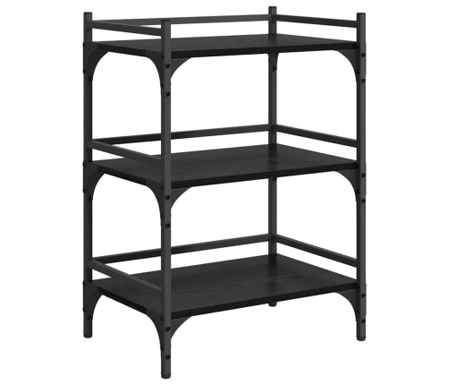 Virtuves Ratiņš Melns Ozolkoks 50 X 35 X 75.5 Cm Vidaxl