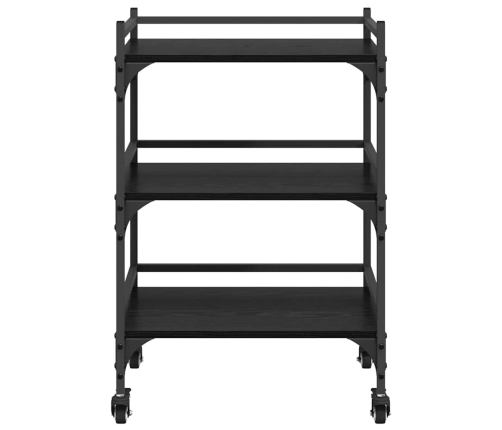 Virtuves Ratiņš Melns Ozolkoks 50 X 35 X 75.5 Cm Vidaxl