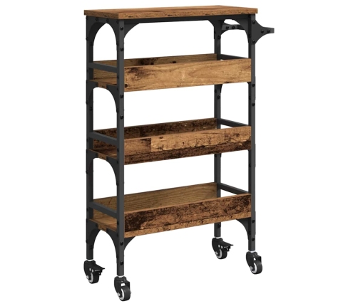 Virtuves Ratiņš Vecs Koks 53 X 20 X 76 Cm Inženierijas Koks Vidaxl