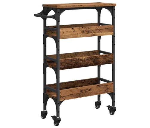 Virtuves Ratiņš Vecs Koks 53 X 20 X 76 Cm Inženierijas Koks Vidaxl