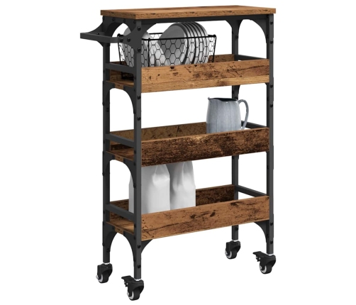 Virtuves Ratiņš Vecs Koks 53 X 20 X 76 Cm Inženierijas Koks Vidaxl