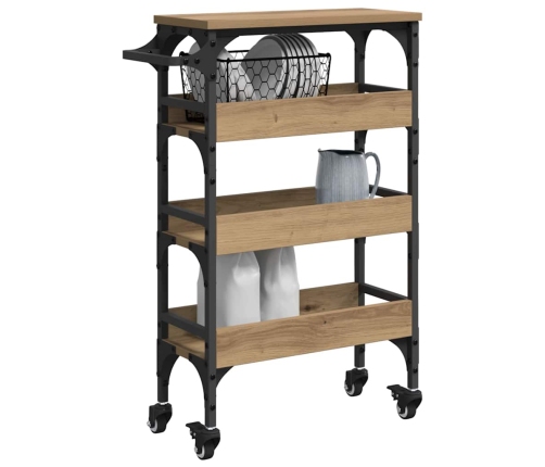 Virtuves Ratiņš Artisānā Ozols 53 X 20 X 76 Cm Vidaxl