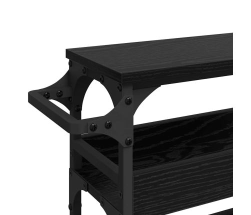 Virtuves Ratiņš Melns Ozolkoks 53 X 20 X 76 Cm Vidaxl