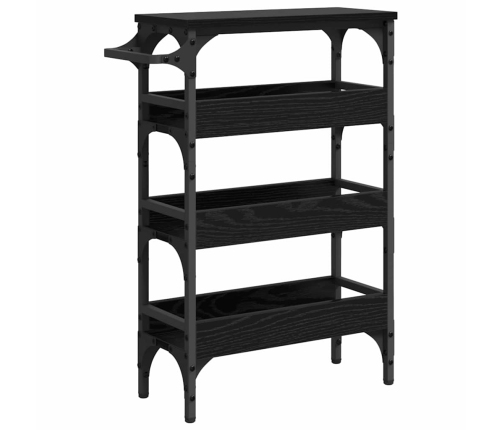 Virtuves Ratiņš Melns Ozolkoks 53 X 20 X 76 Cm Vidaxl