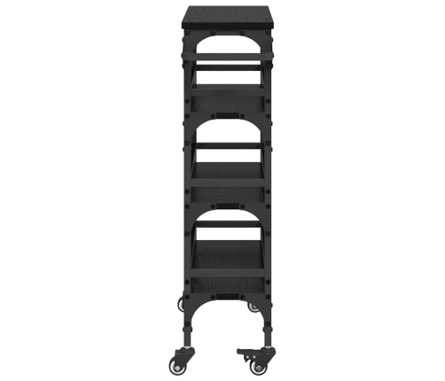 Virtuves Ratiņš Melns Ozolkoks 53 X 20 X 76 Cm Vidaxl