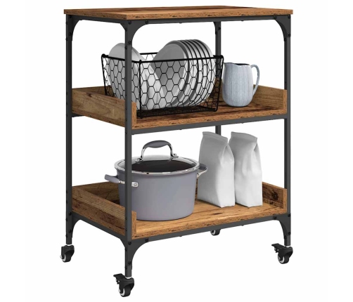 Virtuves Ratiņš Vecs Koks 60 X 41 X 80.5 Cm Inženierijas Koks Vidaxl