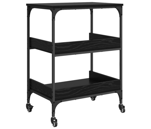 Virtuves Ratiņš Melns Ozolkoks 60 X 41 X 80.5 Cm Vidaxl