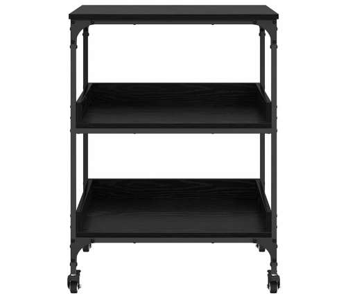 Virtuves Ratiņš Melns Ozolkoks 60 X 41 X 80.5 Cm Vidaxl