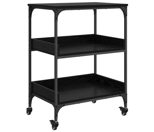 Virtuves Ratiņš Melns Ozolkoks 60 X 41 X 80.5 Cm Vidaxl