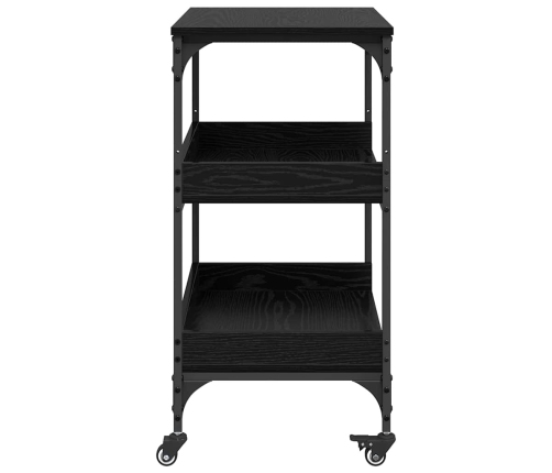 Virtuves Ratiņš Melns Ozolkoks 60 X 41 X 80.5 Cm Vidaxl