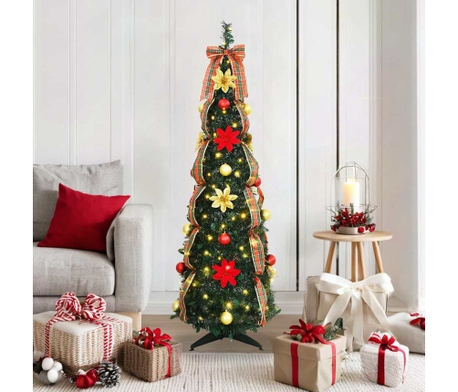 Mākslīgā Ziemassvētku Eglīte Su 100 Led Zaļa 150 Cm Pvc Vidaxl