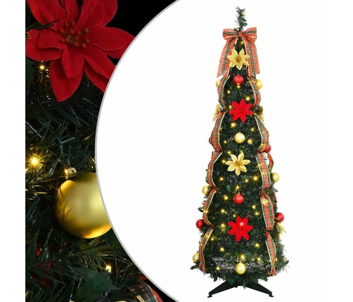 Mākslīgā Ziemassvētku Eglīte Su 100 Led Zaļa 150 Cm Pvc Vidaxl