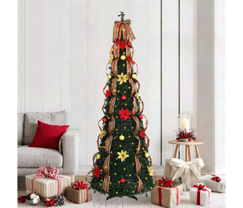 Mākslīgā Ziemassvētku Eglīte Su 200 Led Zaļa 210 Cm Pvc Vidaxl