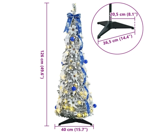 Mākslīgā Ziemassvētku Eglīte Su 50 Led Zaļa 120 Cm Pvc Vidaxl