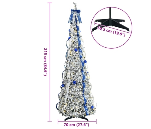 Mākslīgā Ziemassvētku Eglīte Su 200 Led Zaļa 210 Cm Pvc Vidaxl