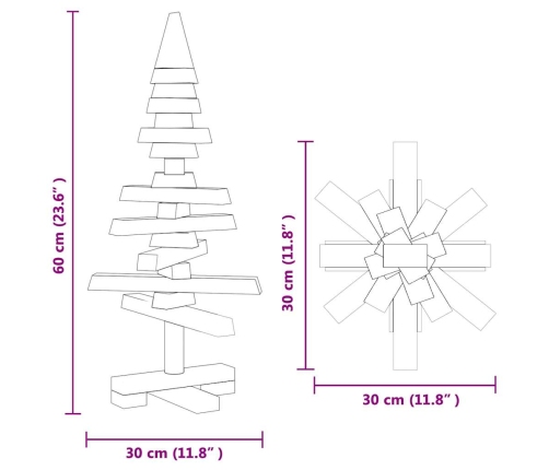 Koka Ziemassvētku Koks Ar Statīvu Brūna 60 Cm Priedes Masīvkoks Vidaxl