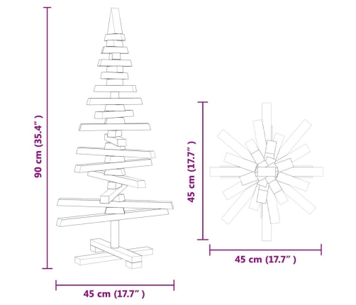 Koka Ziemassvētku Koks Ar Statīvu Brūna 90 Cm Priedes Masīvkoks Vidaxl