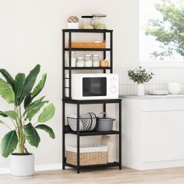 Virtuves Plaukts Melns Ozolkoks 60 X 40 X 168 Cm Vidaxl