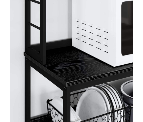 Virtuves Plaukts Melns Ozolkoks 60 X 40 X 168 Cm Vidaxl