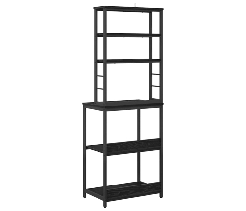 Virtuves Plaukts Melns Ozolkoks 60 X 40 X 168 Cm Vidaxl