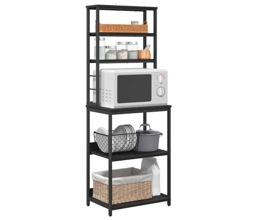 Virtuves Plaukts Melns Ozolkoks 60 X 40 X 168 Cm Vidaxl