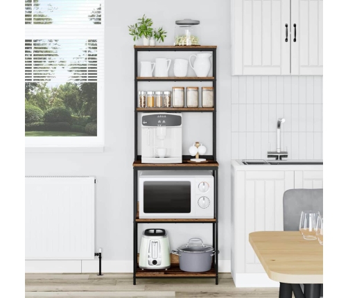 Virtuves Plaukts Vecs Koks 60 X 40 X 168 Cm Inženierijas Koks Vidaxl