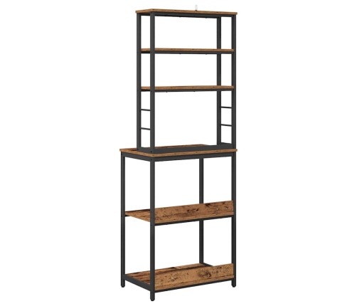 Virtuves Plaukts Vecs Koks 60 X 40 X 168 Cm Inženierijas Koks Vidaxl