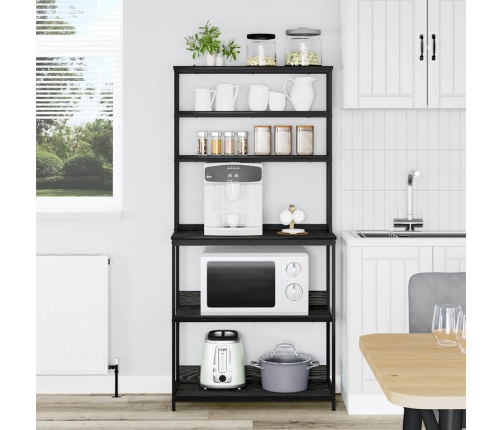 Virtuves Plaukts Melns Ozolkoks 80 X 40 X 168 Cm Vidaxl