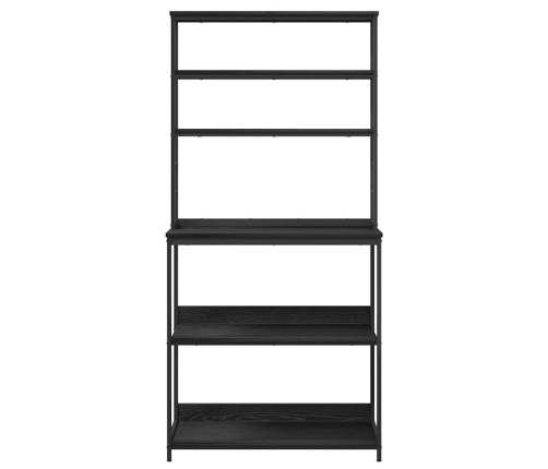 Virtuves Plaukts Melns Ozolkoks 80 X 40 X 168 Cm Vidaxl